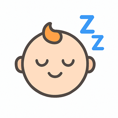 Sleeping baby face with Z's above head